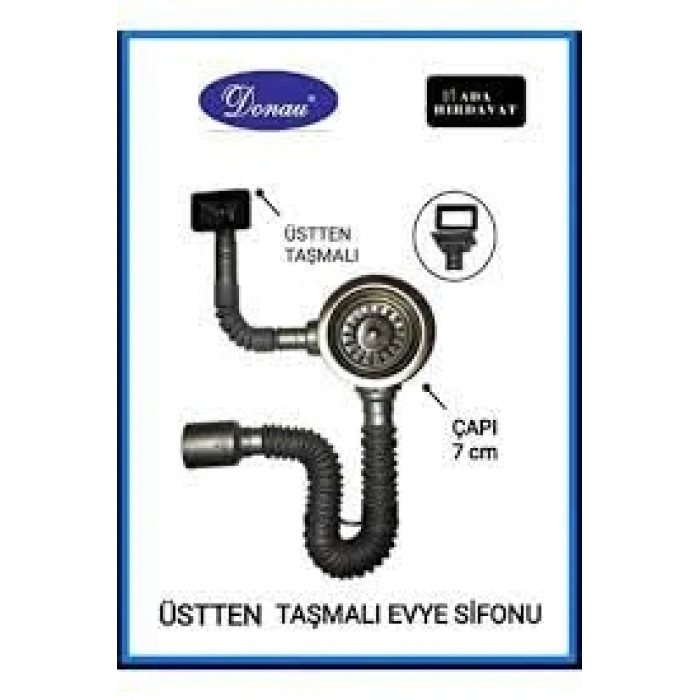 Üstten Taşmalı Lavabo Sifonu, 115 mm Çapında