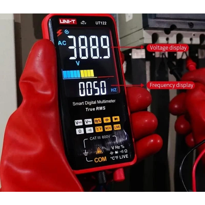 UT122/UT121A/B  Digital Multimeter True RMS Voltage Frequency Dual Display NCV LIVE Auto Range 6199 Count Meter (UT122)