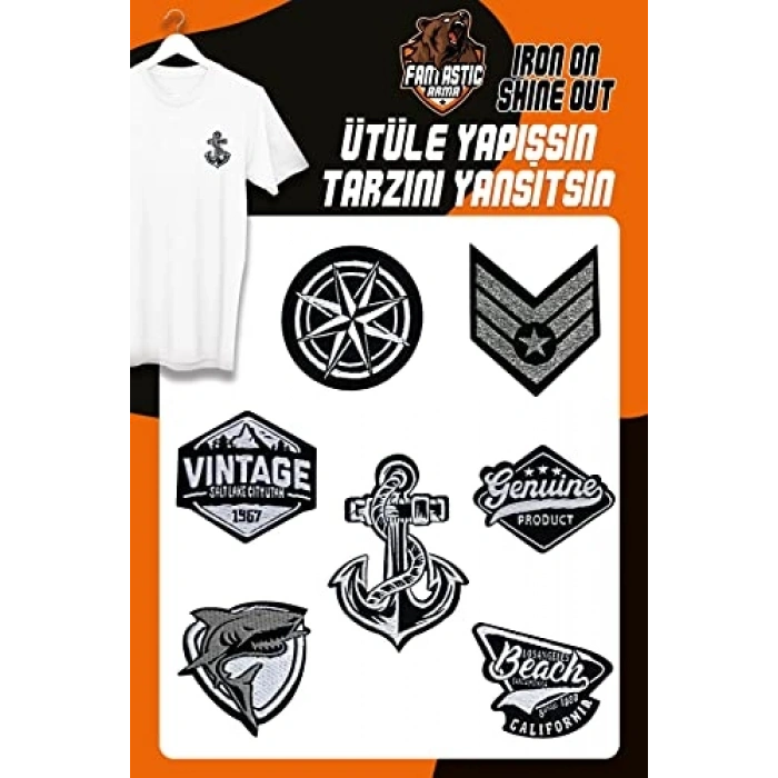 ÜTÜ İLE YAPIŞAN DOKUMA SETİ PATCH YAMA DENİZCİ/BEACH MODELİ