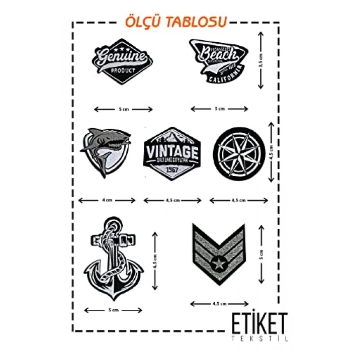 ÜTÜ İLE YAPIŞAN DOKUMA SETİ PATCH YAMA DENİZCİ/BEACH MODELİ