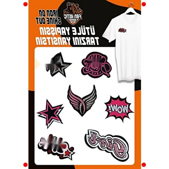 Ütüyle Yapışan Kız Model Dokuma Yama Seti