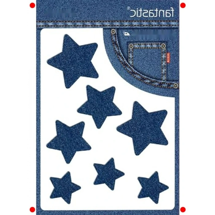 Ütüyle Yapışan Kot Yıldız Yama - Koyu Ma