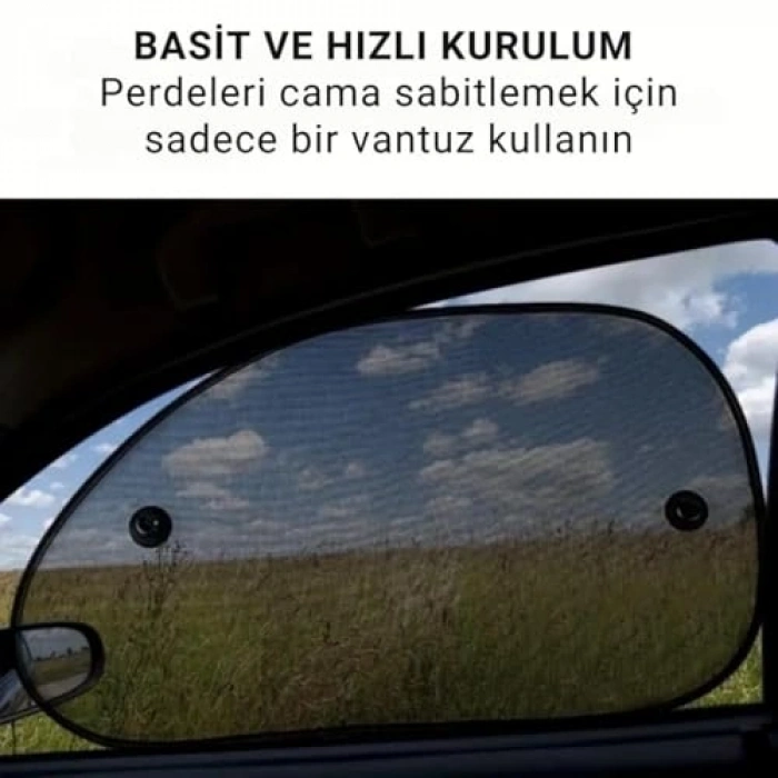UV Korumalı Araç Yan Cam Güneşlik, 65x38cm, 2 Adet