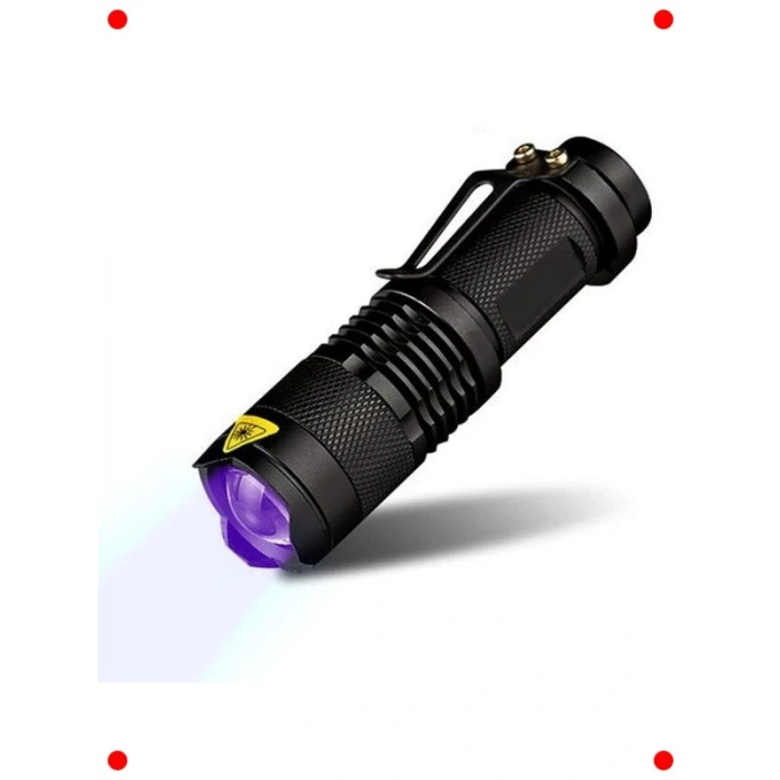 UV Mor Işık El Feneri - 600 Lümen - Zoomlu