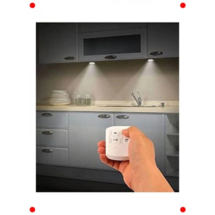 Uzaktan Kumandalı 3lü Yapışkanlı LED Spot Lamba