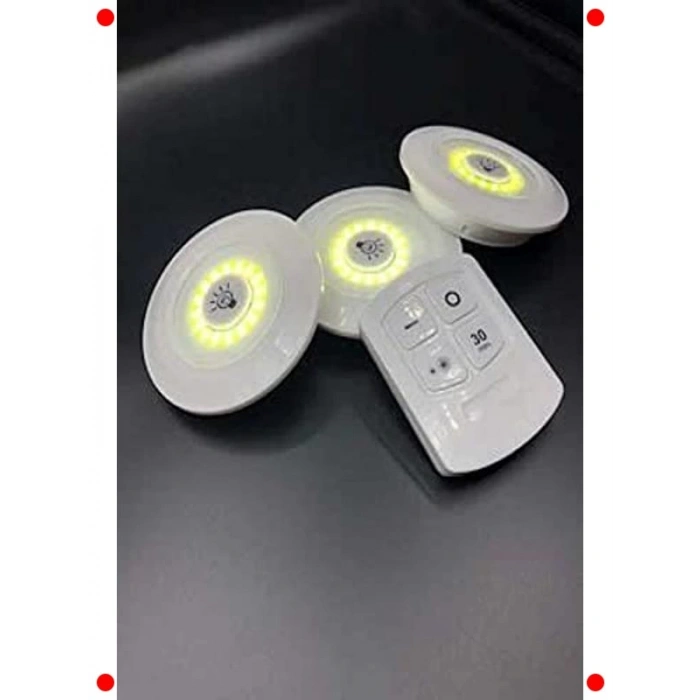 Uzaktan Kumandalı 3lü Yapışkanlı LED Spot Lamba
