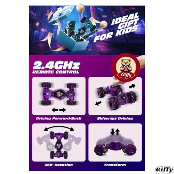 Uzaktan Kumandalı Akrobat Drift Aracı: Led Işıklı ve Şarjlı