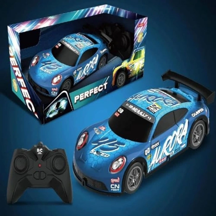 Uzaktan Kumandalı Drift Arabası, 1:22 ölçek, LED ışıklı mavi model