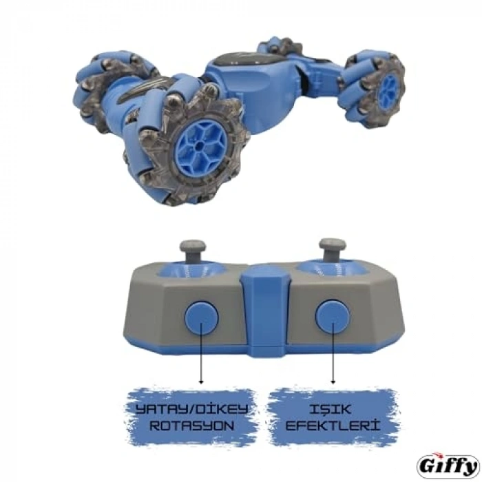 Uzaktan Kumandalı Işıklı Akrobat Araba, 4X4 Tekerlekli