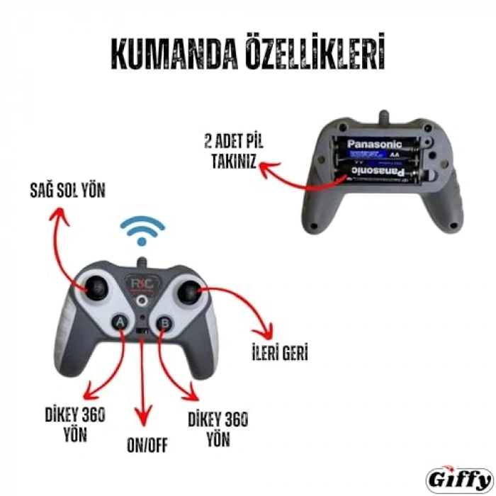 Uzaktan Kumandalı Şarjlı Araç - 360° Hareket Özelliği