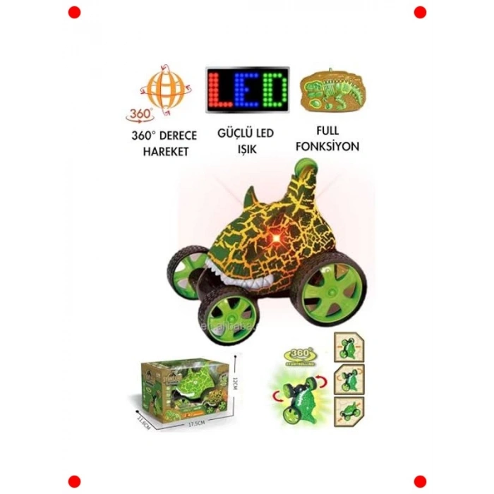 Uzaktan Kumandalı Yeşil Dinozor Drift Arabası