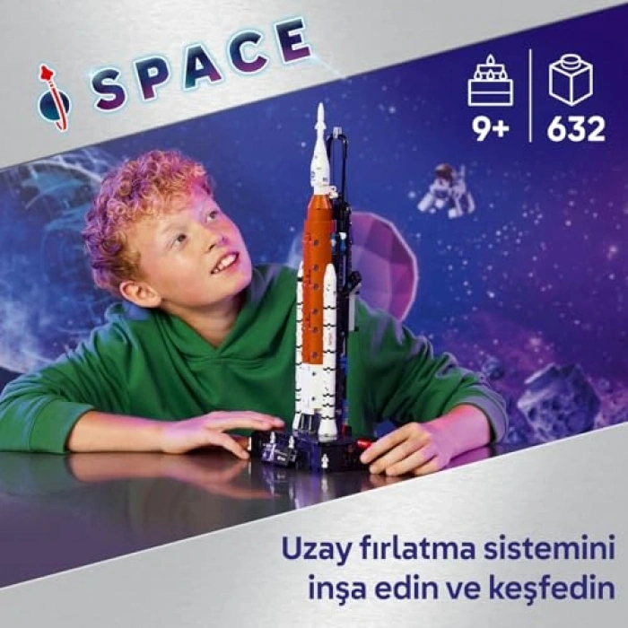 Uzay Roketi Yapım Seti - 632 Parça, Eğlenceli Astronot Figürü ile