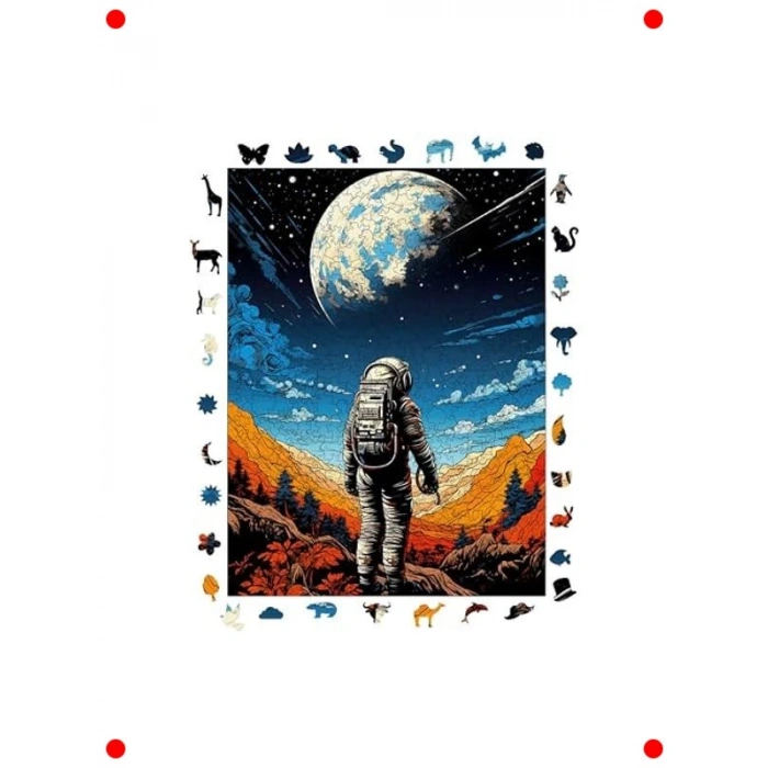 Uzay Yolcusu Ahşap Puzzle - 450 Parça Benzersiz Yapboz