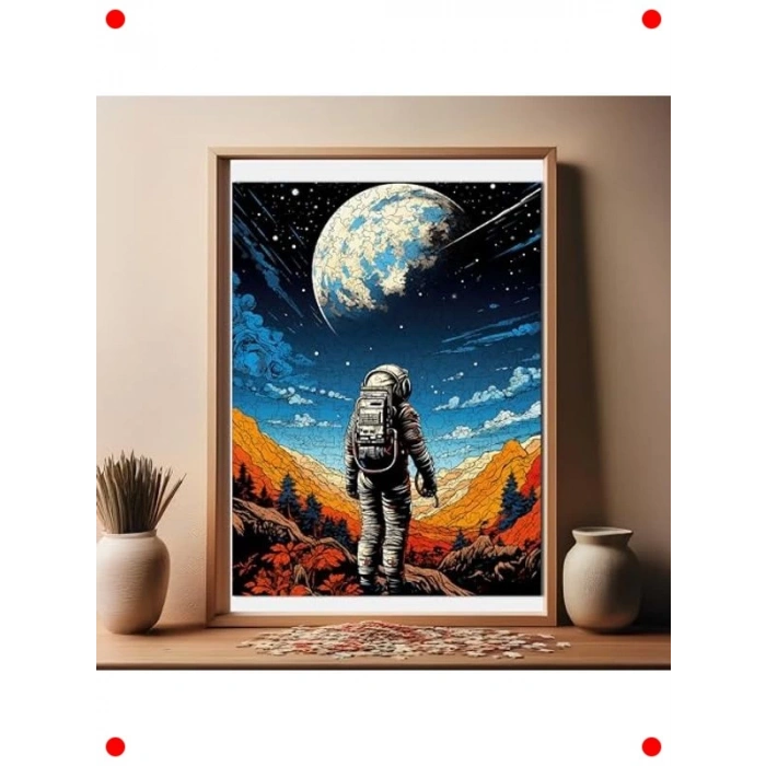 Uzay Yolcusu Ahşap Puzzle - 450 Parça Benzersiz Yapboz