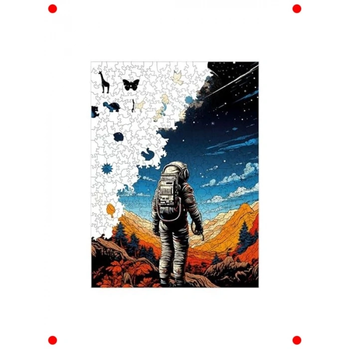 Uzay Yolcusu Ahşap Puzzle - 450 Parça Benzersiz Yapboz