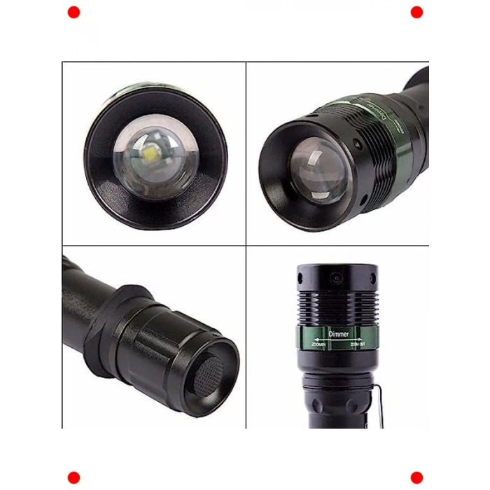 Uzun Menzilli Zoom Özellikli LED El Feneri (AAA Destekli)