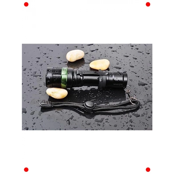 Uzun Menzilli Zoom Özellikli LED El Feneri (AAA Destekli)