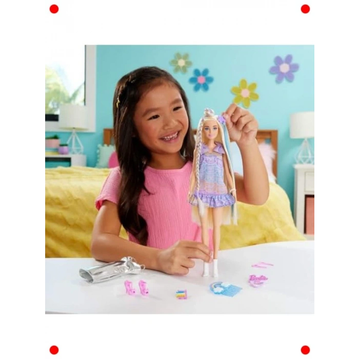 Uzun Saçlı Bebek ve Kombin Aksesuar Seti