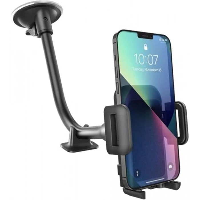 Uzun ve Elastik Yapılı Araç Telefon Tutucu, Vakum ile Pratik