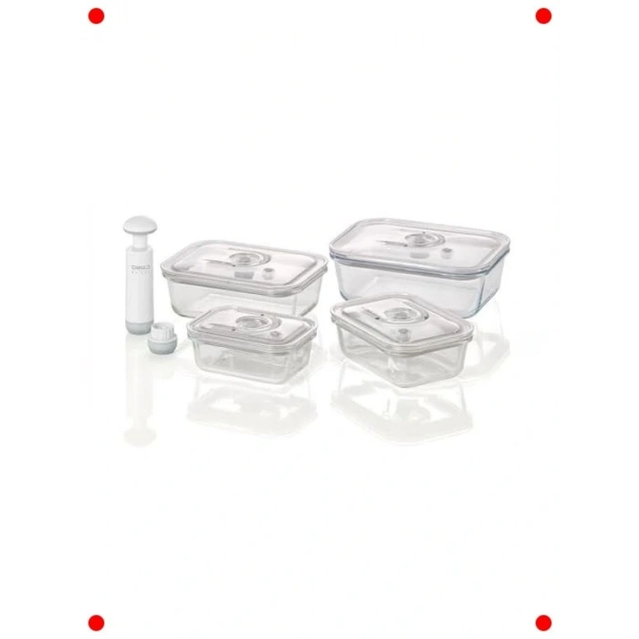 VacuBoxx E-Set Vakum Saklama Kabı (4 Adet) ve Pompa
