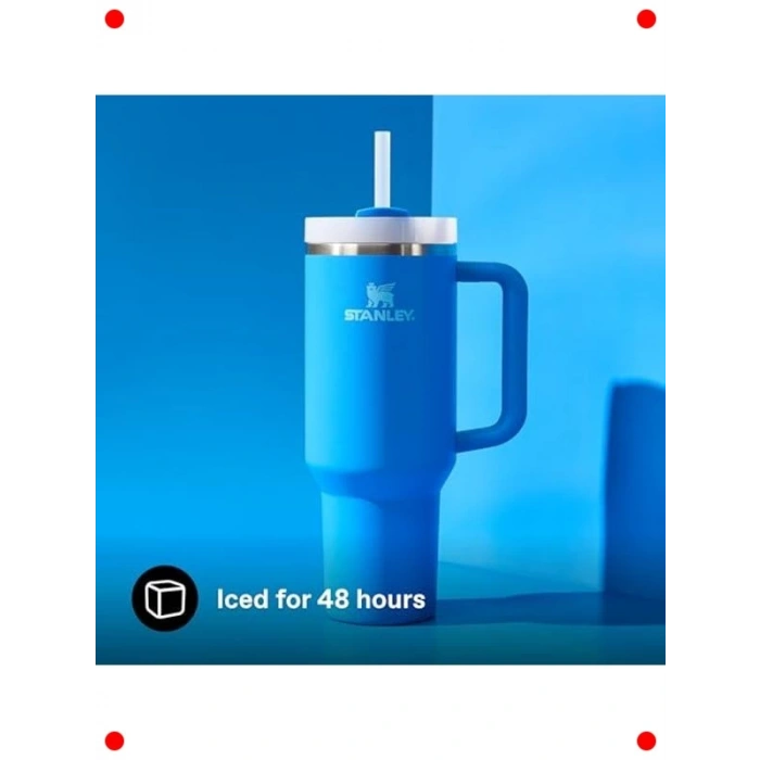 Vakumlu Yalıtımlı Bardak, 0.89 L, 9 Saat Soğuk Tutma, Mavi