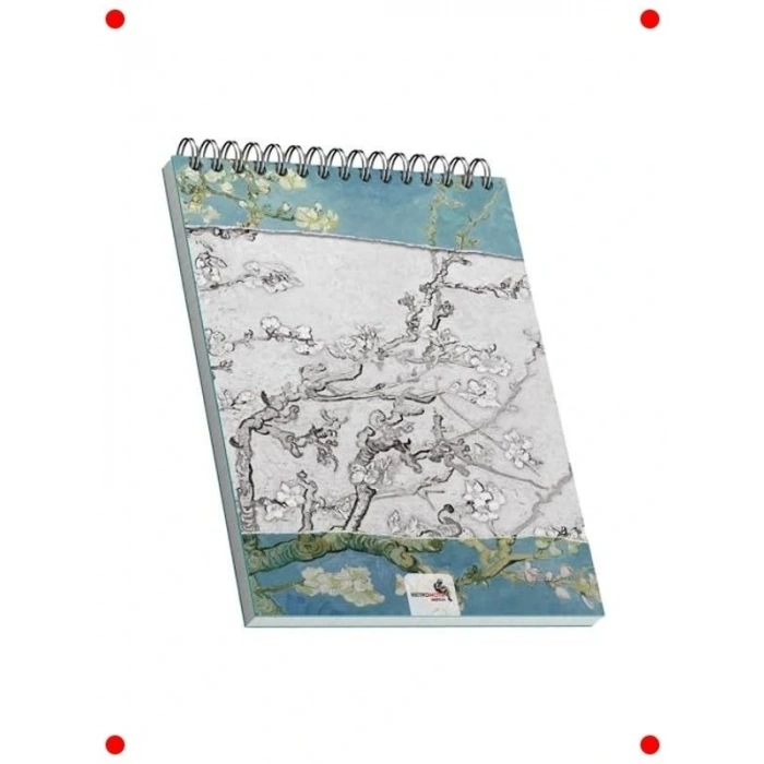 Van Gogh Badem Çiçekleri A4 Spiralli Eskiz Defteri