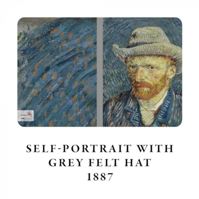 Van Gogh Temalı Çizgisiz Not Defter Seti, A6, 192 Sayfa, Sarı Krem Renk