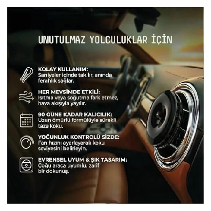 Vanilya Paçuli Aromalı Oto Kokusu, 90 Gün Etkili Kullanım