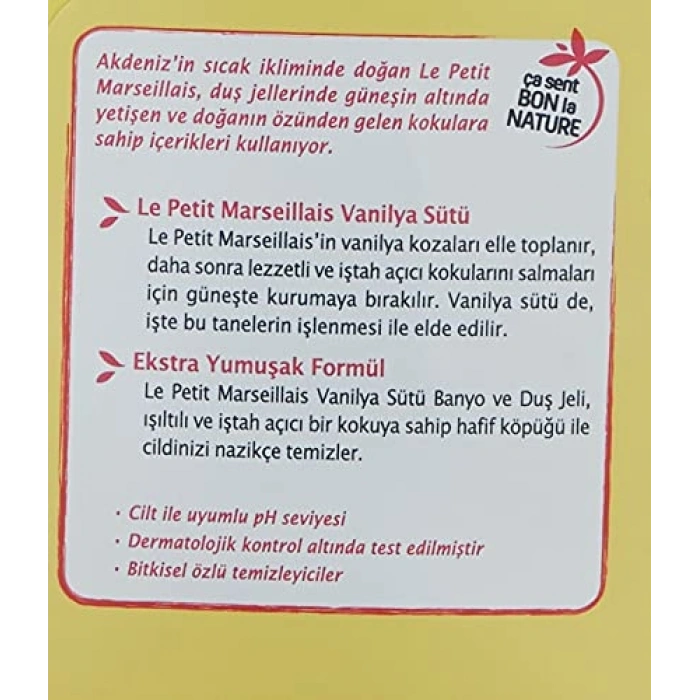 Vanilya Sütü Duş Jeli, 800 ml Nemlendirici ve Ferahlatıcı