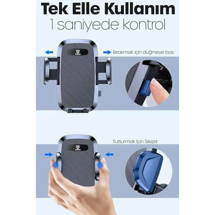 Vantuzlu Araç Telefon Tutucu, Cam Havalandırmaya Uygun 2 MODLU