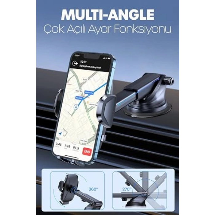 Vantuzlu Araç Telefon Tutucu, Cam Havalandırmaya Uygun 2 MODLU