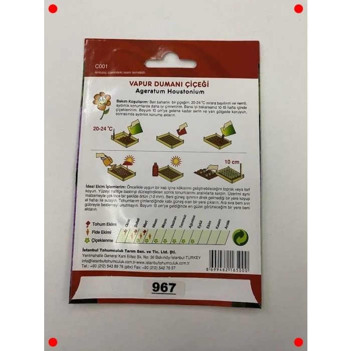 Vapur Dumanı Karışık Renk Tohumları - 150 Adet