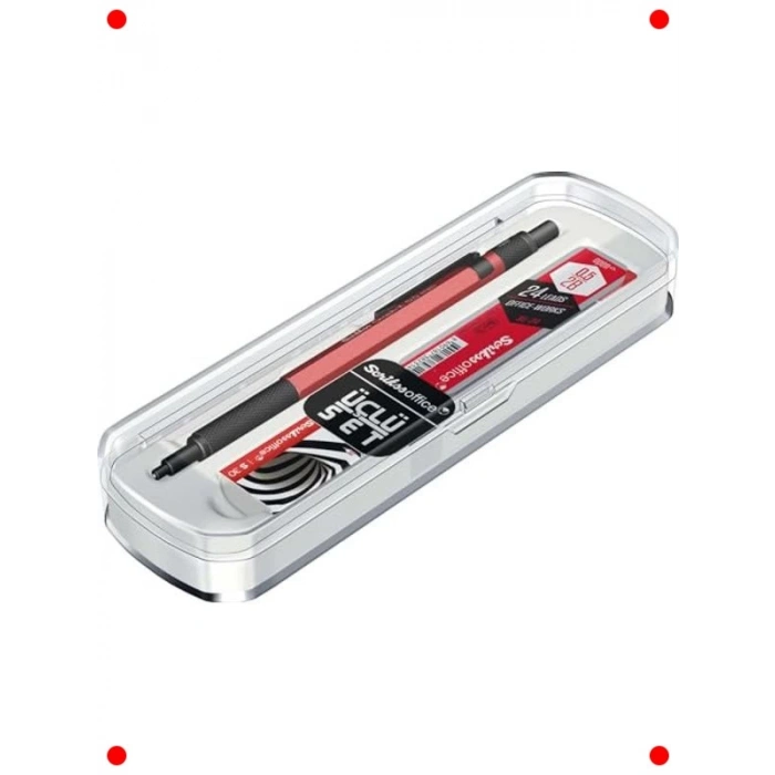 Versatil Kalem Seti 0.5 mm – Kırmızı, Silgi, Min.