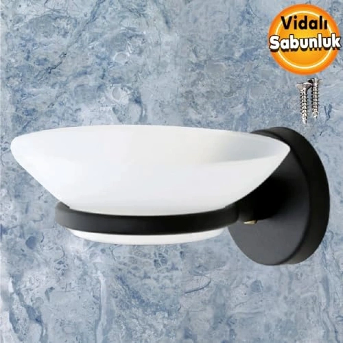 Vidalı Katı Sabunluk, Şık Siyah Tasarım