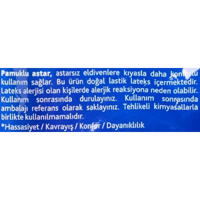 Vileda 131429 Stant Eldiven, %100 Doğal Lateks, M