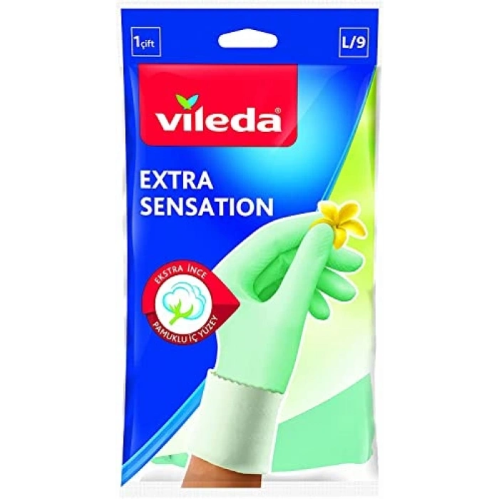 Vileda Extra Sensation Eldiven,%100 Doğal Lateks, M