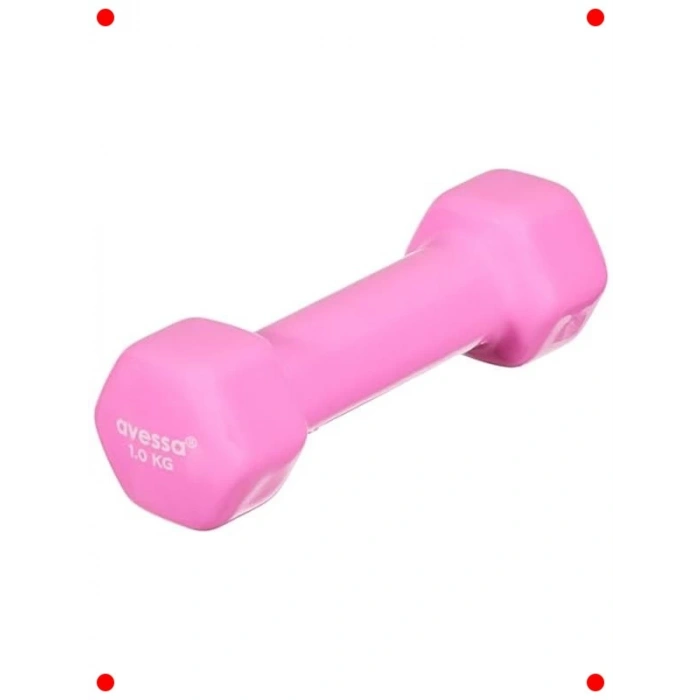 Vinil Kaplı 1 kg Pembe Dambıl (Tek Adet)