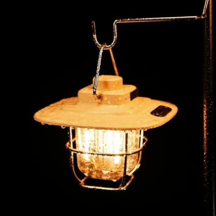 Vintage LED Kamp Lambası, Su Geçirmez Yapı ile 5000 mAh Kapasite