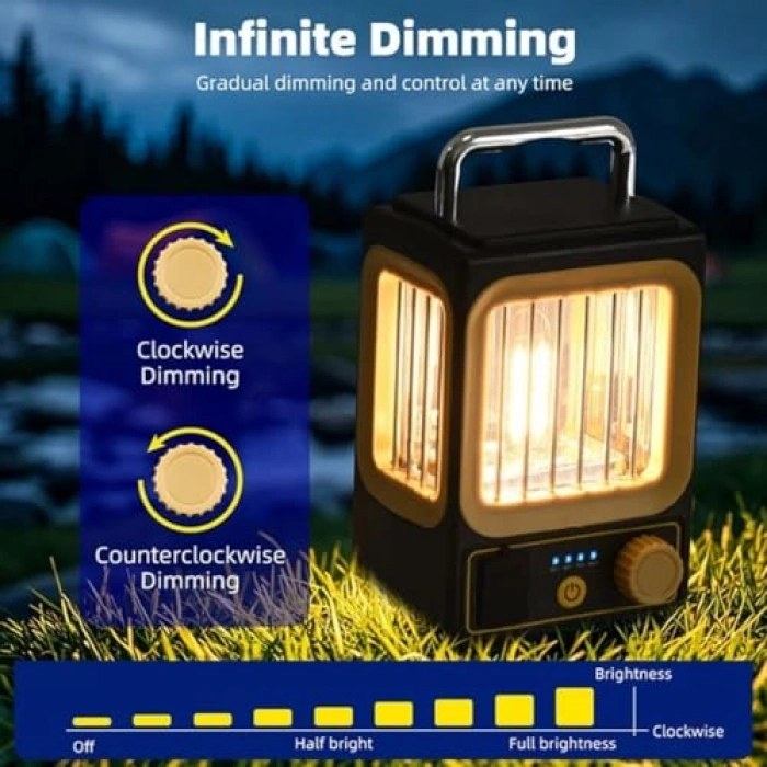 Vintage LED kamp lambası, suya dayanıklı