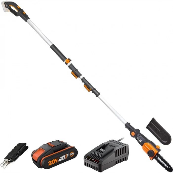 WG349E 20Volt 2.0Ah Li-ion Tek Akülü 20CM Profesyonel Teleskobik Sapli Açi Ayarli