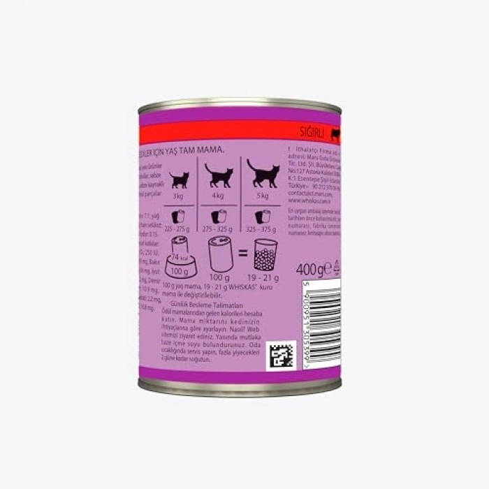 Whiskas Biftekli 400 Gr x24, Kedi Yaş Mama