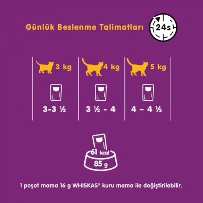 Whiskas Sığırlı Poşet Yaş Mama 85 G Tekli Paket