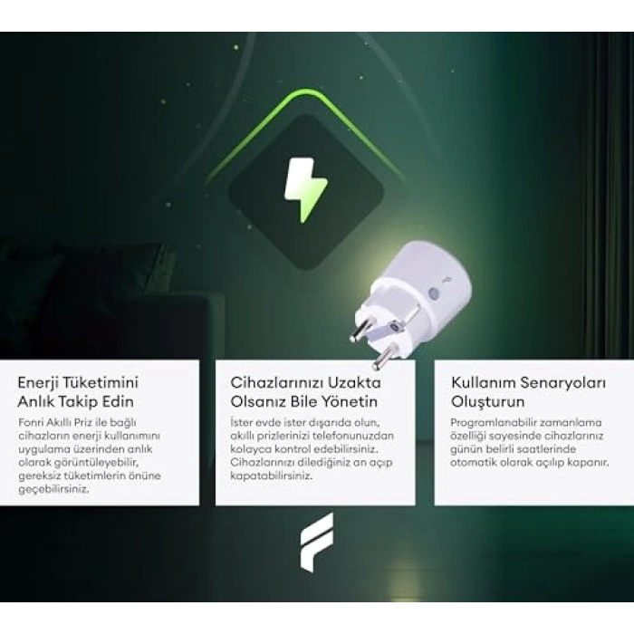 Wi-Fi Akıllı Priz, 16A Güç Yönetimi