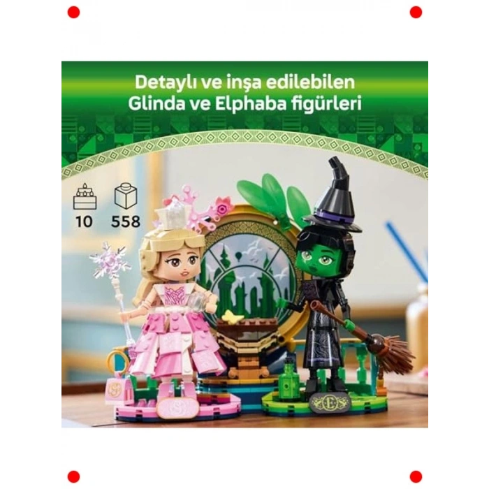 Wicked Elphaba ve Glinda Figürleri Yapım Seti (558 Parça)