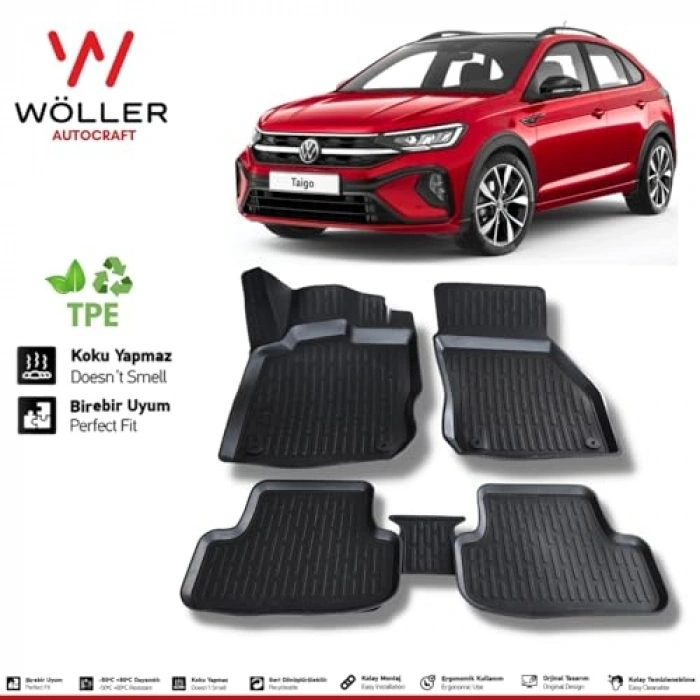wöller Vw Taigo Paspas 2022 Sonrası 3d Havuzlu Paspas