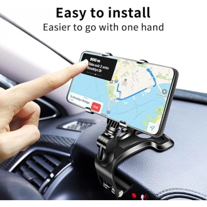Xspring Araba için telefon tutucu, 1260 derece dönebilen universal araç telefon tutucu, ön panel rüzrlık havalandırma için el ser telefon askısı