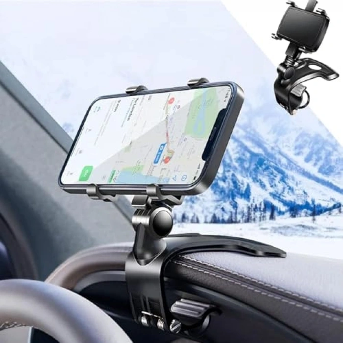 Xspring Araba için telefon tutucu, 1260 derece dönebilen universal araç telefon tutucu, ön panel rüzrlık havalandırma için el ser telefon askısı