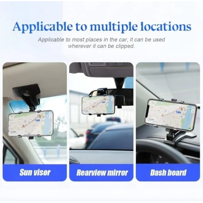 Xspring Araba için telefon tutucu, 1260 derece dönebilen universal araç telefon tutucu, ön panel rüzrlık havalandırma için el ser telefon askısı