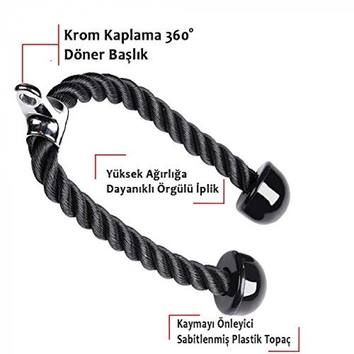 Xtreme Fitness Triceps Halatı Siyah