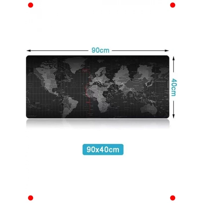 XXL Dünya Desenli Oyuncu Mouse Pad (90x40 cm)